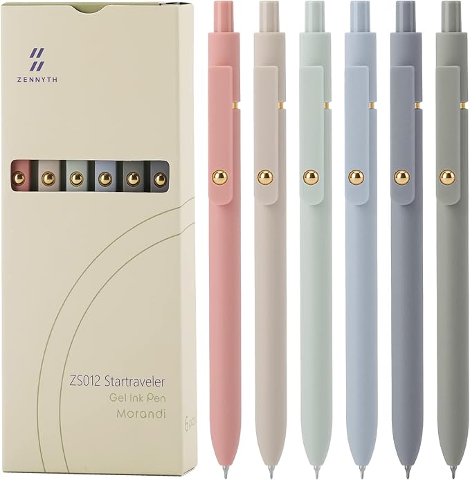 Ddaowanx Gel Pens, 6 Pcs 0.5mm Quick Dry Black Ink